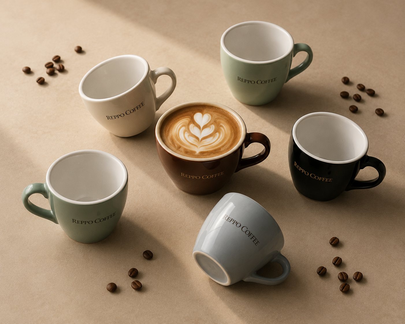 REPPO COFFEE 로고가 들어간 시그니처 잔